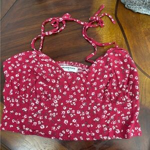 Red Floral Crop Top